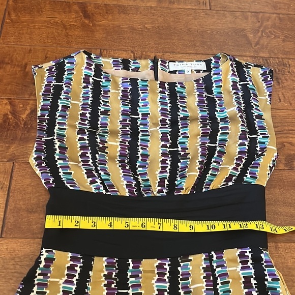 Trina Turk Jewel Tone Metallic Silk Dress 2 - Picture 9 of 12